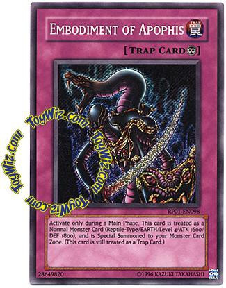 apophis yugioh card Retro Pack Single Secret Rare Embodiment of RP01-EN098 Divine Serpent Apophis - MZTM-EN004