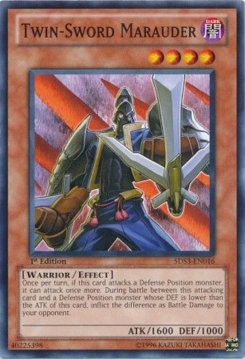 YuGiOh YuGiOh 5Ds 2010 Duelist Toolbox Single Card Common Twin-Sword  Marauder 5DS3-EN016 - ToyWiz