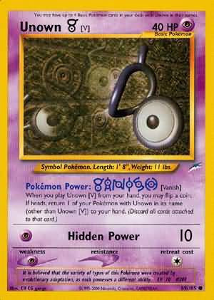 Pokemon Neo Destiny Single Card Common Unown V 89 - ToyWiz Pokemon Neo Destiny Single Card Common Unown V 89 - ToyWiz