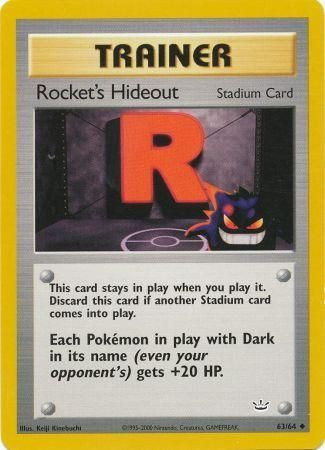 Pokemon Neo Revelation Single Card Uncommon Rockets Hideout 63 - ToyWiz