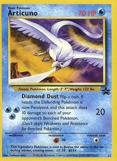 1995 articuno pokemon card Black Star Promo 22 – OV Games LLC reveal them Articuno 1999 Fossil #17/62 1st