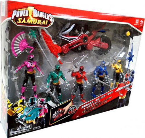 Power Rangers Samurai Samurai Ranger Team Disc Cycle Action Figure Set ...