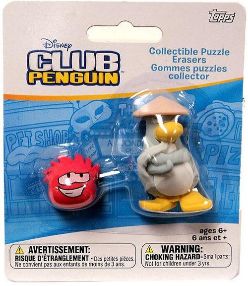 Club Penguin Collectible Puzzle Erasers Sensei Penguin Random Puffle Eraser  2-Pack Jakks Pacific - ToyWiz