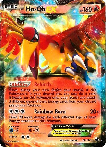 ho-oh basic pokemon card value Pokemon Black White Dragons Exalted Single Card Ultra Rare Ho-Oh EX 22