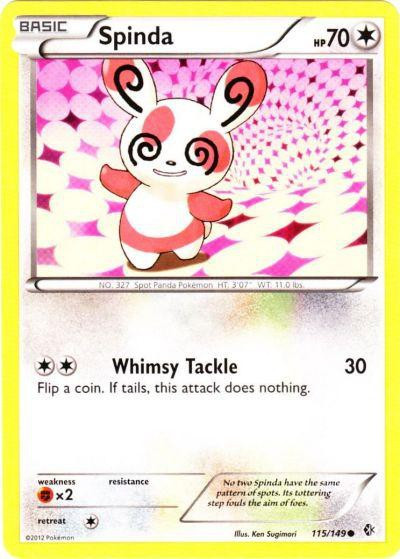 Pokemon Black White Boundaries Crossed Single Card Common Spinda 115 Toywiz - ghostbusters roblox 115 billon