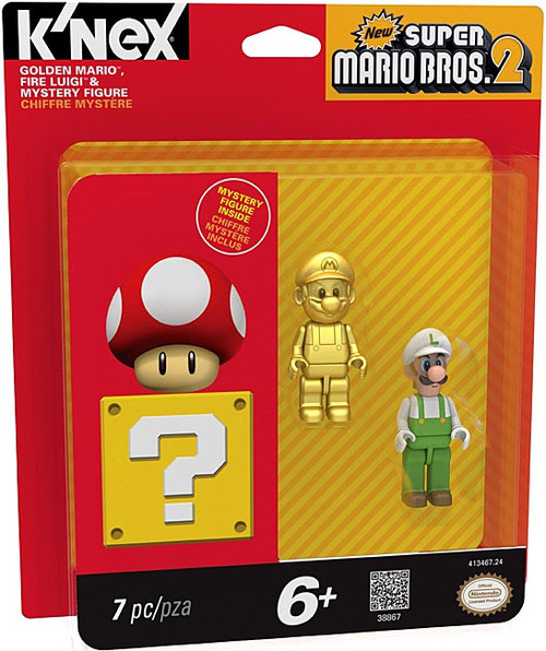 KNEX New Super Mario Bros 2 Golden Mario, Fire Luigi Mystery