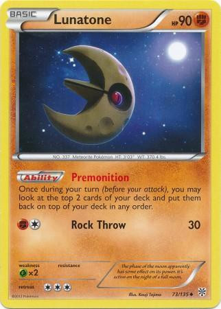 Pokemon Trading Card Game Black White Plasma Storm Single Card Uncommon  Lunatone 73 - ToyWiz