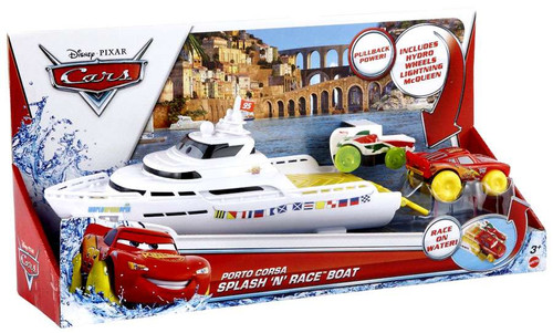 Disney Pixar Cars Porto Corsa Splash N Race Boat Playset Mattel