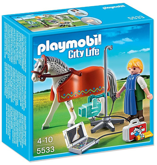 Playmobil City Life Horse with X-Ray Technician Set 5533 Damaged