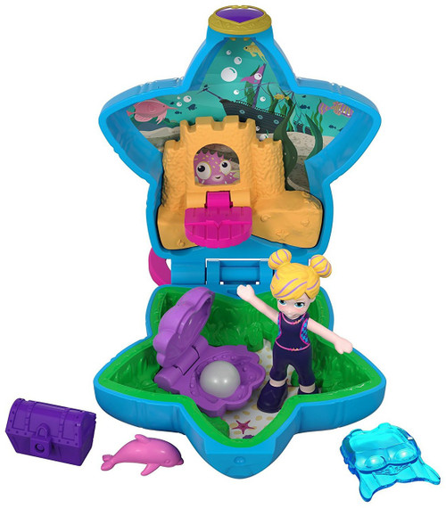 Polly Pocket Tiny World Beach with Polly Dolphin Playset World