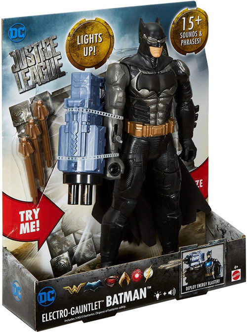 DC Justice League Movie Electro Gauntlet Batman 12 Action Figure Lights ...