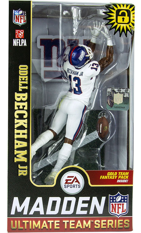 NEW YORK GIANTS ODELL BECKHAM JR JERSEY M + McFARLANE MINI FIGURE &  CARD IN CASE