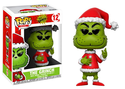 Funko Dr. Seuss POP! Books Santa Grinch Vinyl Figure #12 [Green Regular  Version, Damaged Package]