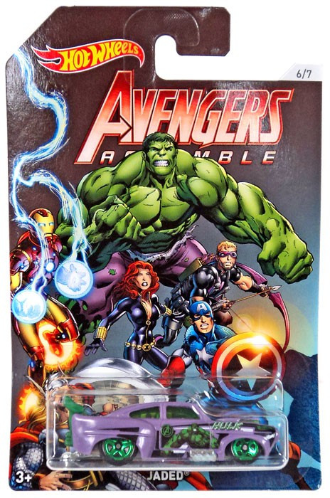 Hot Wheels Marvel The Avengers Jaded Diecast Car 67 Hulk Mattel