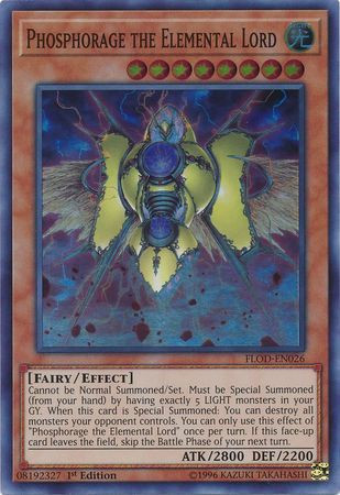YuGiOh Flames of Destruction Single Card Super Rare Phosphorage the Elemental  Lord FLOD-EN026 - ToyWiz