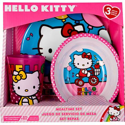 Sanrio Hello Kitty 3-Piece Mealtime Set Plate, Tumbler Bowl Zak - ToyWiz