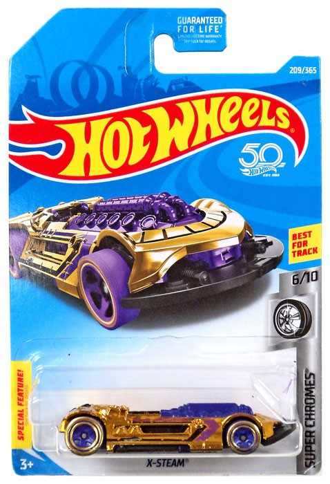 Hot Wheels Super Chromes X-Steam 164 Die-Cast Car 610 Purple Gold