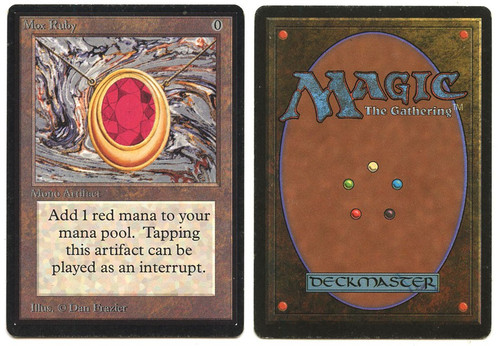 Magic The Gathering Beta Single Card Rare Mox Ruby 1993 Moderately