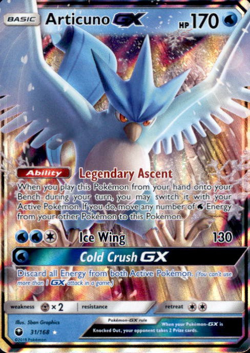 Pokemon Trading Card Game Celestial Storm Single Card Ultra Rare Articuno  GX 31 - ToyWiz