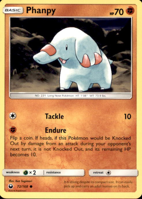 pokemon phanpy card Prices & Value 2026 Common Retreat cost Pokemon Trading Card Game Celestial