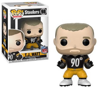 Funko NFL Pittsburgh Steelers POP Football T.J. Watt Vinyl Figure 98 Black  Jersey - ToyWiz