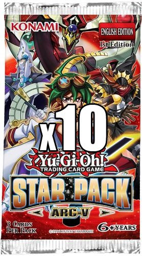 YuGiOh Star Pack ARC-V LOT of 10 Booster Packs Konami - ToyWiz