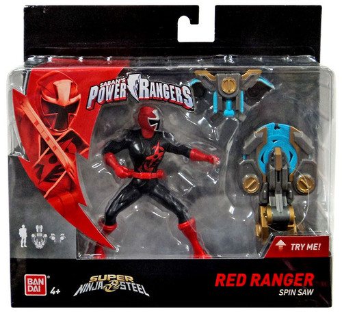 Power Rangers Super Ninja Steel Red Ranger 5 Action Figure Spin