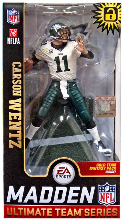 Philadelphia Eagles Carson Wentz Green Jersey White Pants Madden 18 McFarlane Limited Edition Six Inch Action Figure 