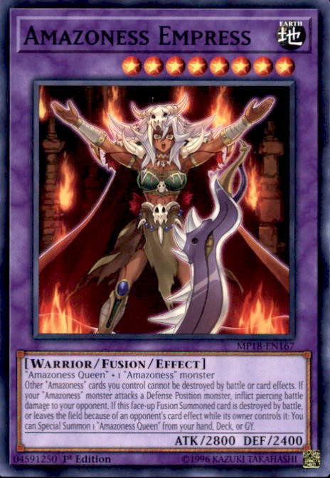 YuGiOh 2018 Mega-Tins Mega Pack Single Card Common Amazoness Empress MP18-EN167