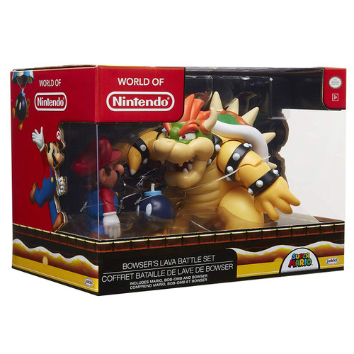 SUPER MARIO World of Nintendo Super Mario, Bowser, BOB - OMB , Figure (3  Pack), Bowser Vs Mario Diorama Set