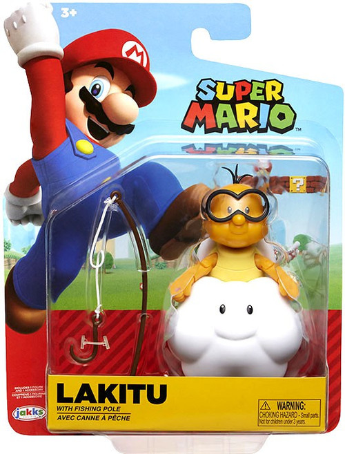 World of Nintendo Lakitu 4 Action Figure with Fishing Pole Jakks