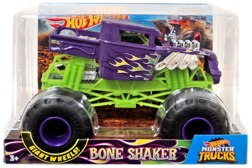 2018 hot wheels monster truck 5” bone shaker green