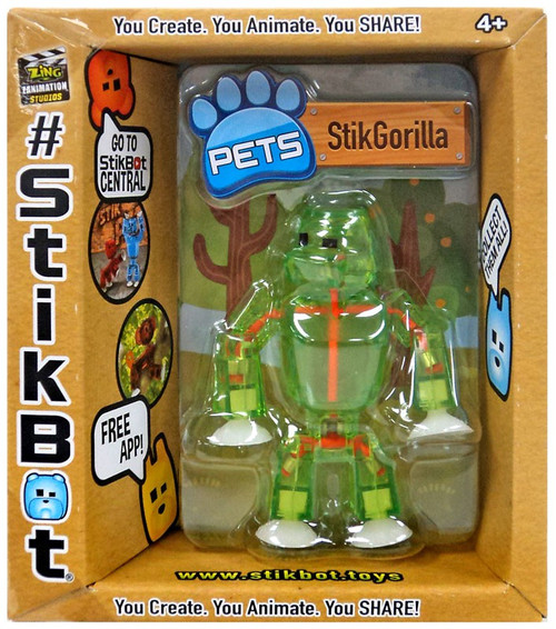 Stikbot Pets Series 2 StikGorilla Figure Green Zing - ToyWiz