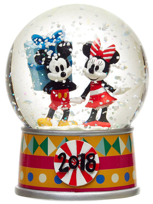 Disney 2018 Holiday Mickey Minnie Mouse Exclusive Snow Globe - ToyWiz