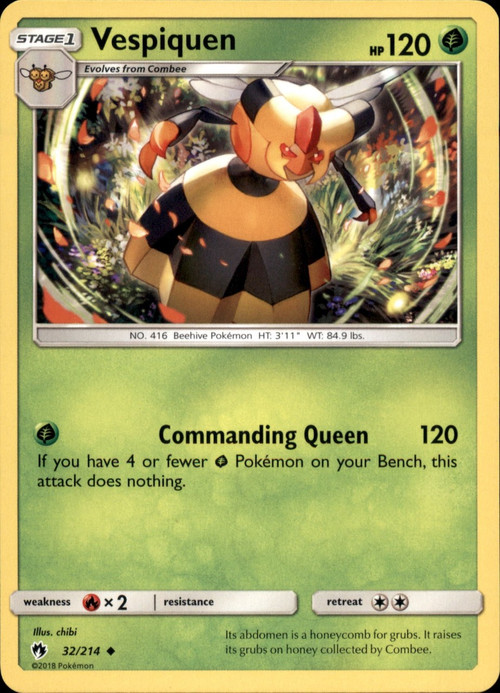Pokemon Trading Card Game Sun Moon Lost Thunder Single Card Uncommon  Vespiquen 32 - ToyWiz