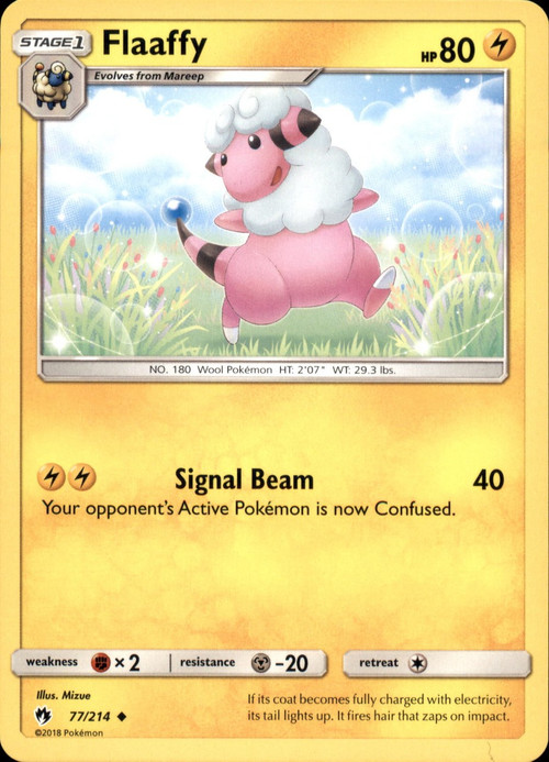 flaaffy pokemon card value stage 1 Trading Game Sun Moon Lost Thunder Single Card Uncommon 77 Pokémon Hit Points90 HP Form Flaaffy Price - Unseen Forces