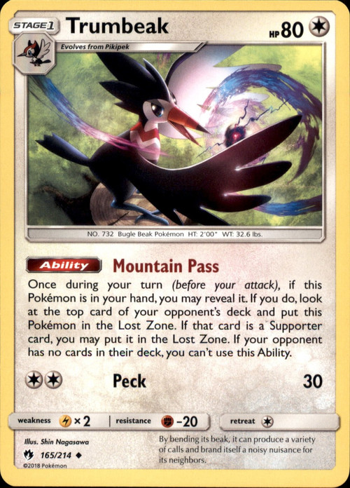 Pokemon Trading Card Game Sun Moon Lost Thunder Single Card Uncommon  Trumbeak 165 - ToyWiz