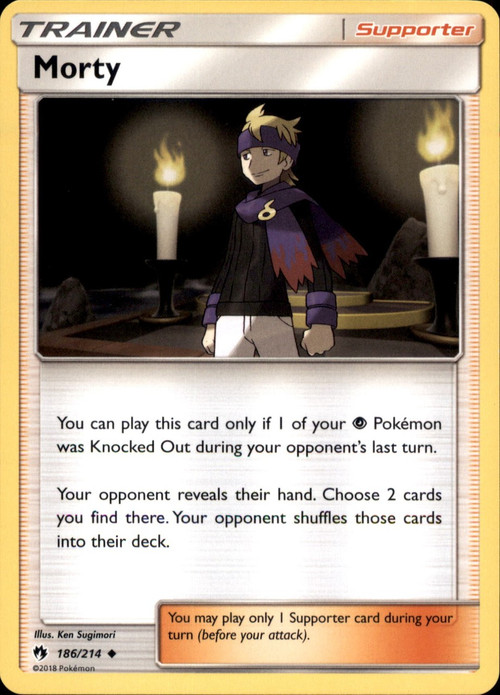 morty pokemon card  Morty's Conviction (Alt Full Art) Your opponent reveals their hand Card Morty's Confidence SAR Pokmon