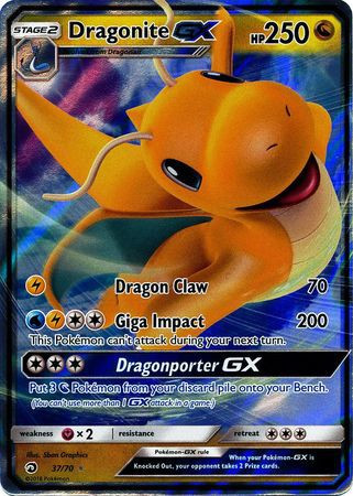 Pokemon Trading Card Game Dragon Majesty Single Card Ultra Rare Dragonite  GX 37 - ToyWiz