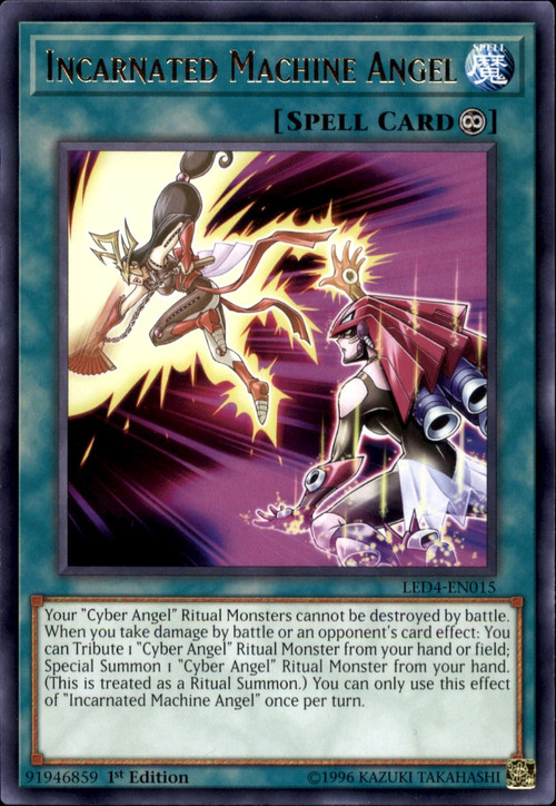 Yu-Gi-Oh! Karte – Cyber Angel Idaten LED4-EN019 (1st Edition Common)