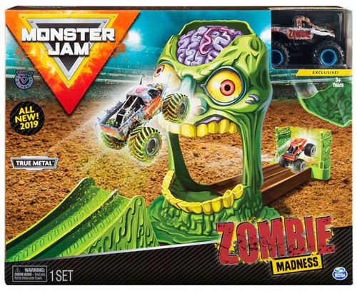 Monster Jam Zombie Madness Playset Blue Wheels Spin Master - ToyWiz