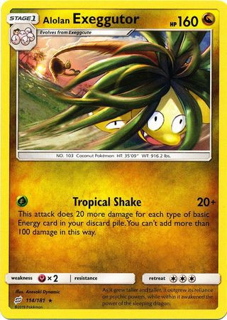 Pokemon Trading Card Game Sun Moon Team Up Single Card Rare Alolan Exeggutor  114 - ToyWiz