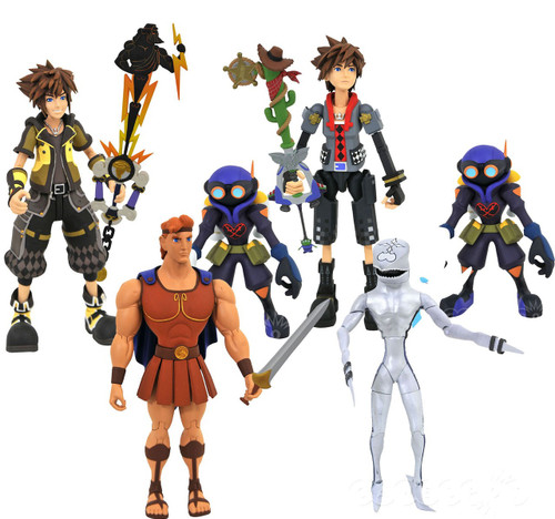 Disney Kingdom Hearts Series 4 Hercules Dusk Guardian Sora Toy Story Sora Air Soldiers 7 Action Figure Set Diamond Select Toys Toywiz