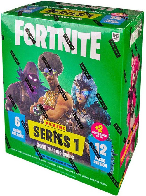 fortnite series 1 trading card mega box 12 packs pre order ships - panini fortnite trading cards