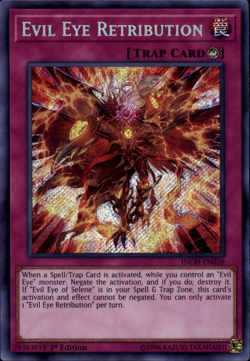 Yu-Gi-Oh! Evil Eye Of Selene - INCH-EN032 Secret Rare 1st Edition - Infinity Chasers Booster Pack Card - View #6