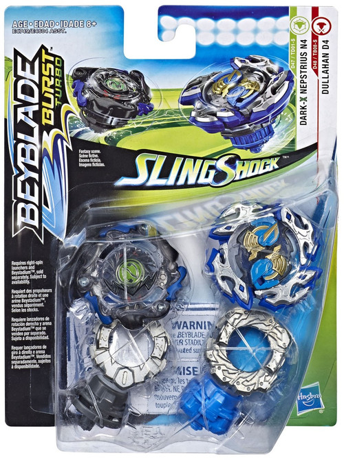  BEYBLADE Burst Turbo Slingshock Dual Pack Dullahan D4 and  Dark-X Nepstrius N4 – 2 Right-Spin Battling Tops, Age 8+ E4749 : Toys &  Games