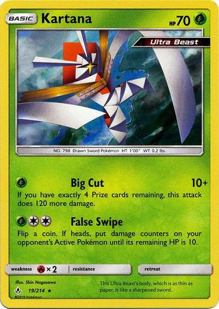 500 damage pokemon card Pokemon Trading Card Game Sun Moon Unbroken Bonds Single Card Rare Holo  Kartana 19