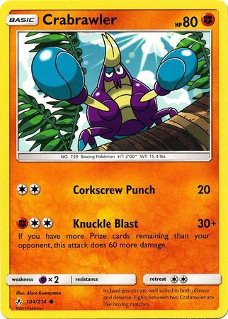 crabrawler pokemon card carta pokemon-basico ps 80 n 739 pok The item available is listed in the Title Pokemon Trading Card Game Sun