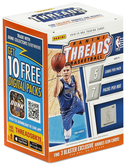 NBA Panini 2018-19 Threads Basketball Trading Card BLASTER Box 7