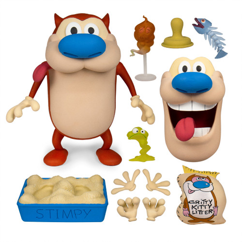 ReAction Ren Stimpy Stimpy 7 Deluxe Action Figure Super7